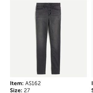 J Crew skinny high rise button fly NEW